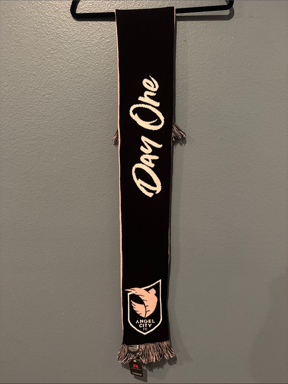 Angel City FC 'Day One' Black & Pink Supporter Scarf NWT